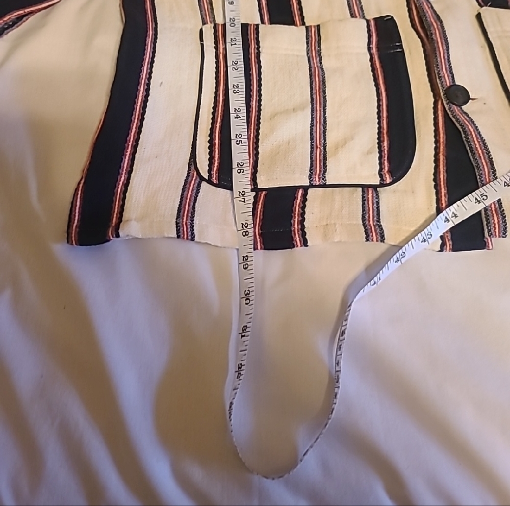 Zara Cream Jacket with Navy and Pink Stripes - Picture 5 of 8